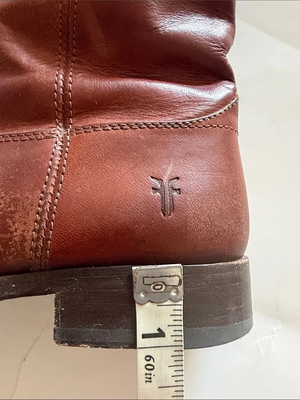 Frye Melissa Button Pull-on Brown Leather Tall Riding Cowboy Boots size 7.5 B - Picture 12 of 15